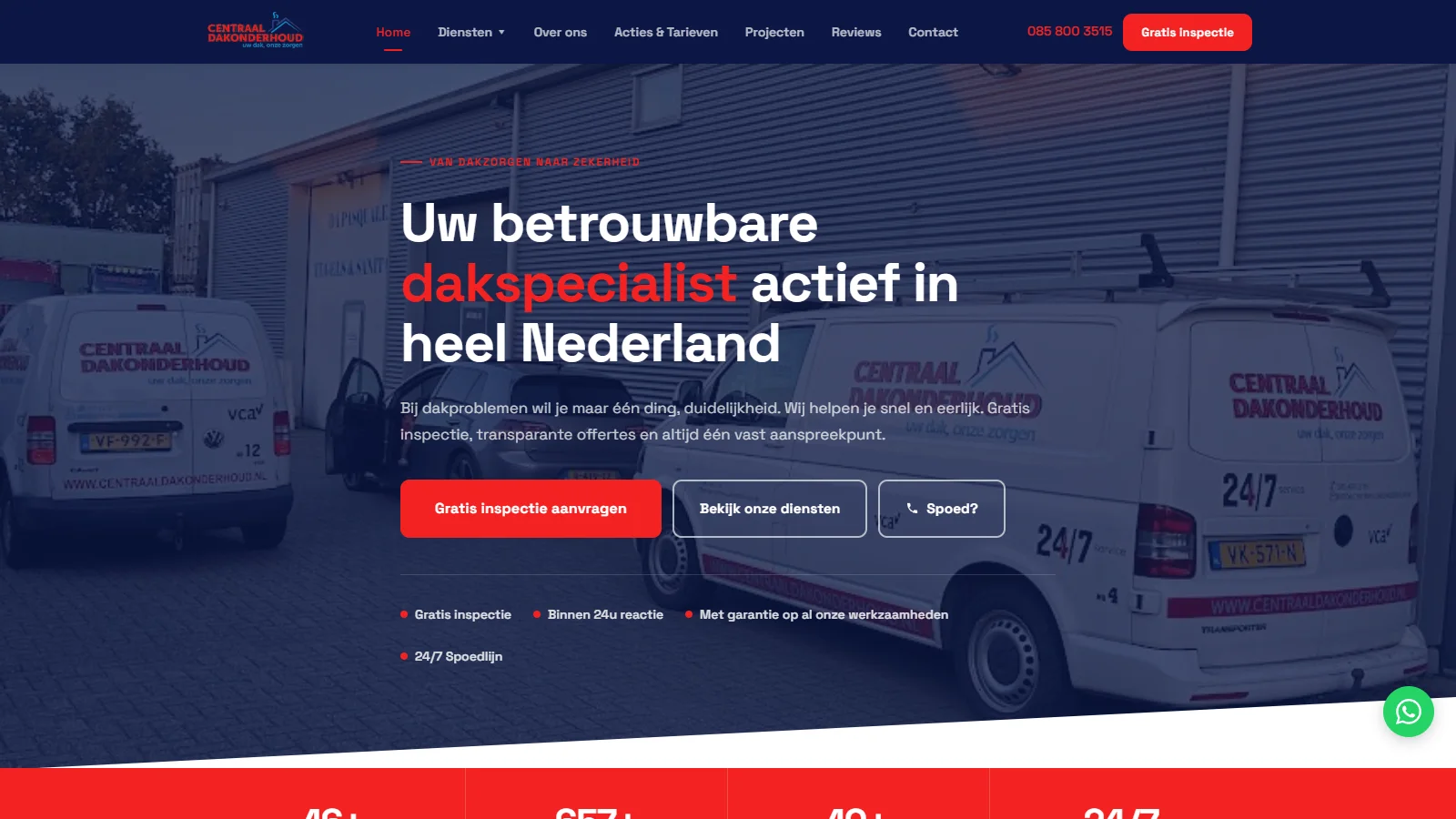 Website van Centraal Dakonderhoud