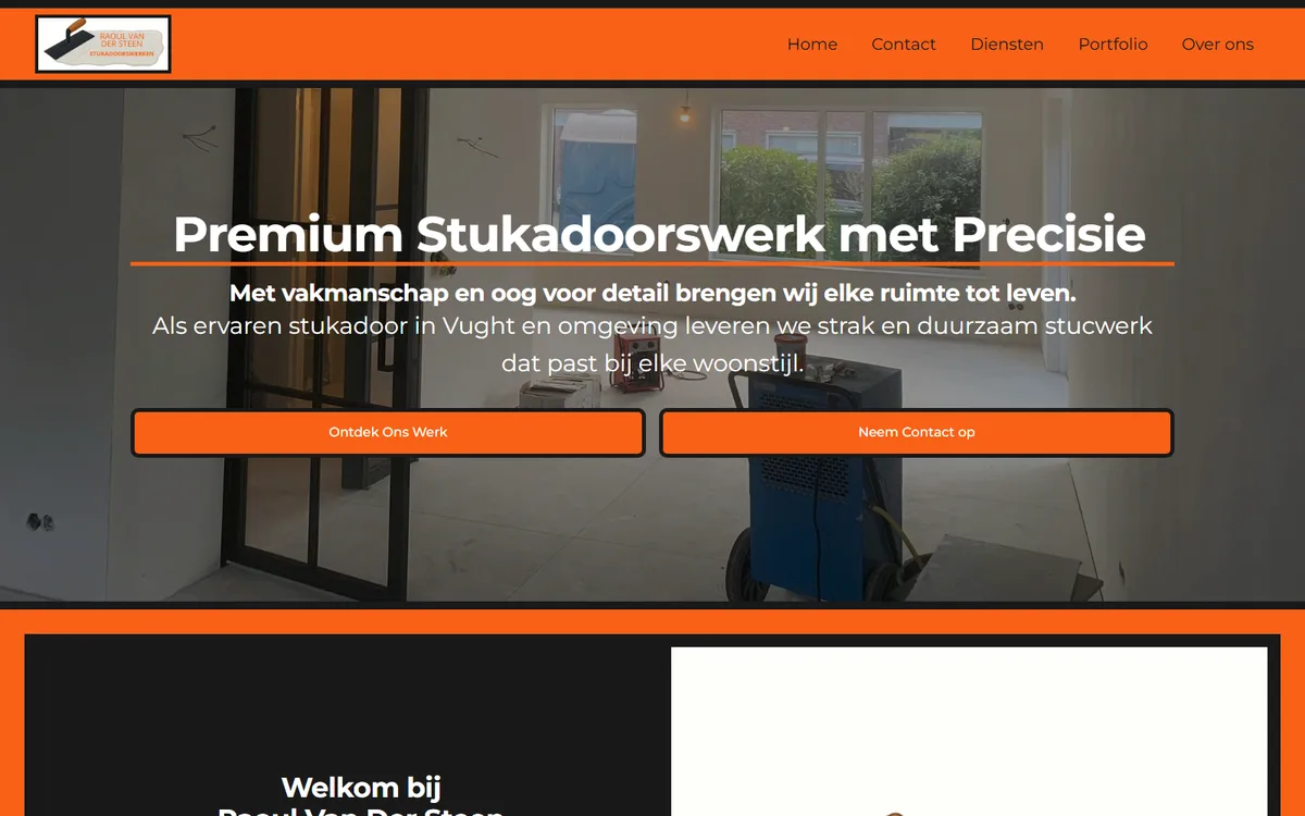 Website van Raoul van der Steen Stukadoorswerken
